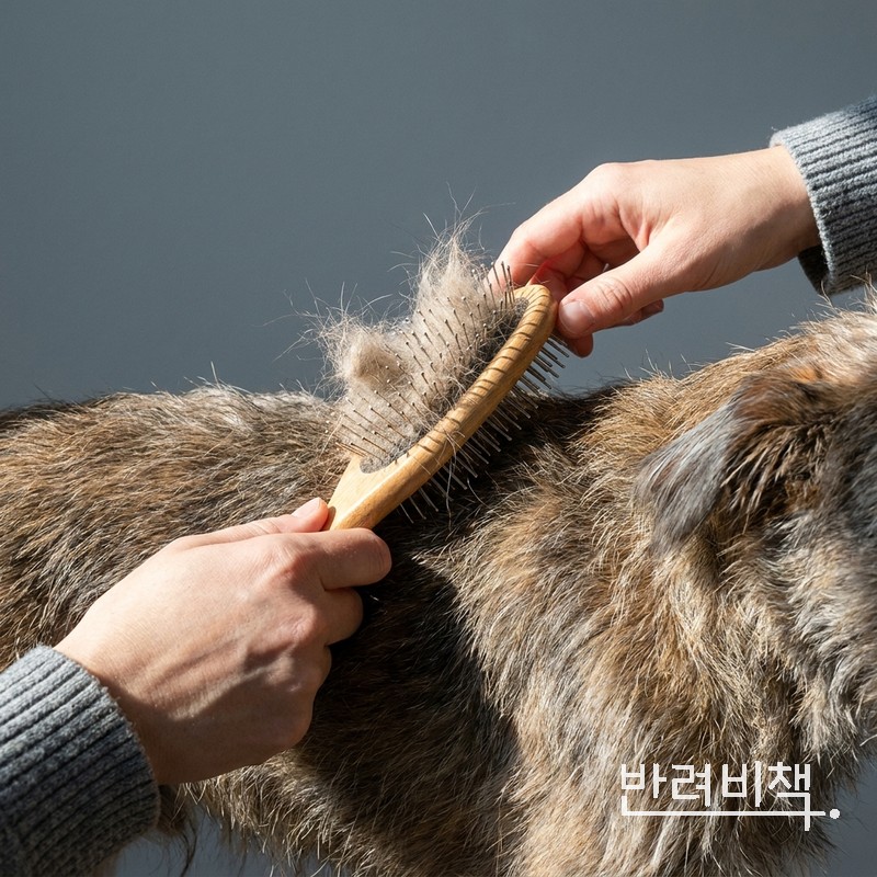 털갈이 강아지 빗질로 빠진 털 정리하기
