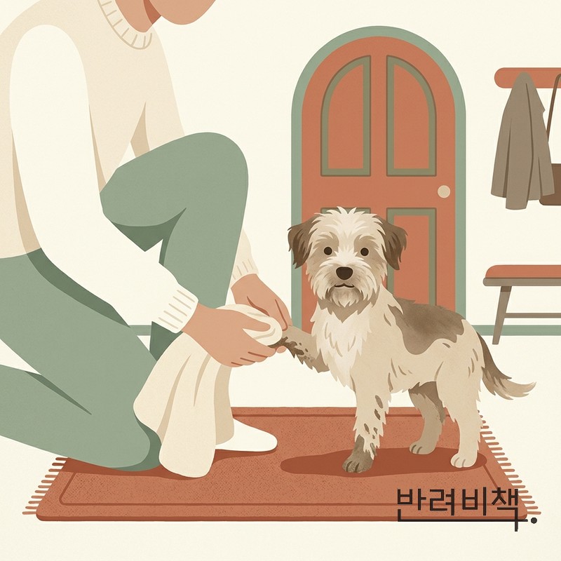 강아지 지간염 관리 발 건조 dog paw dry