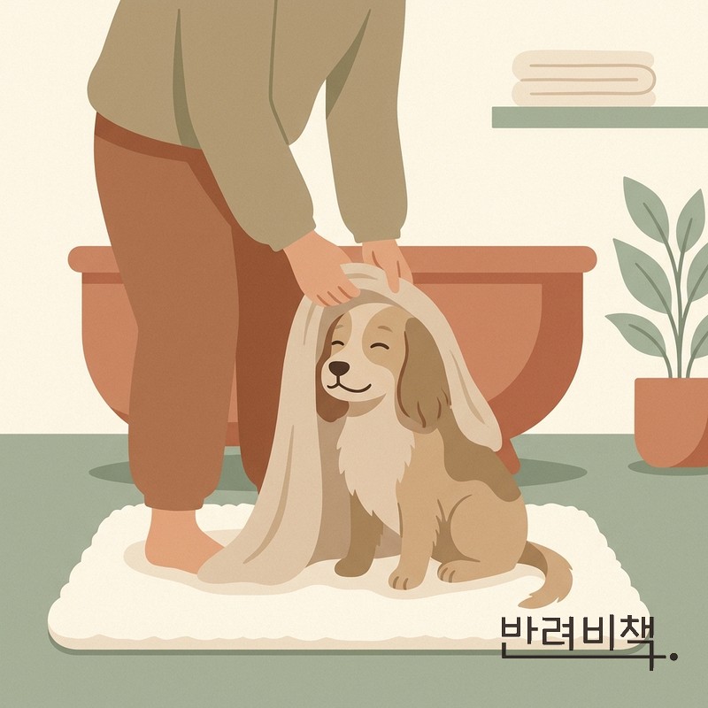 강아지 목욕 후 편안한 케어 dog bath comfort