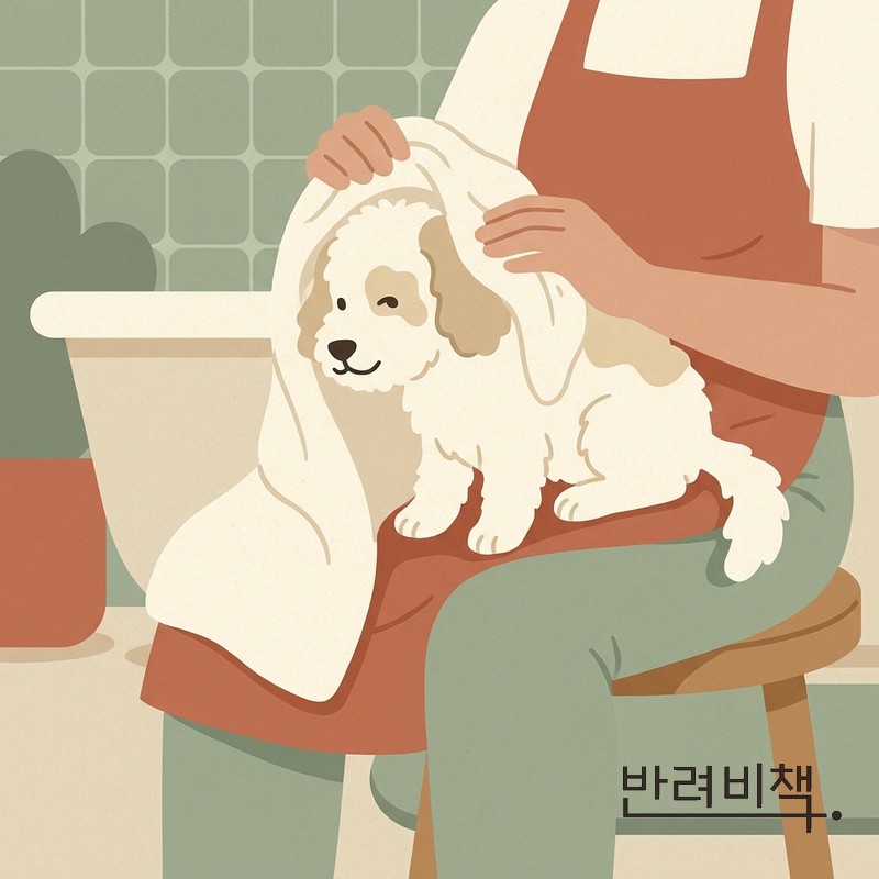 강아지 목욕 후 귀 건조 관리 여름