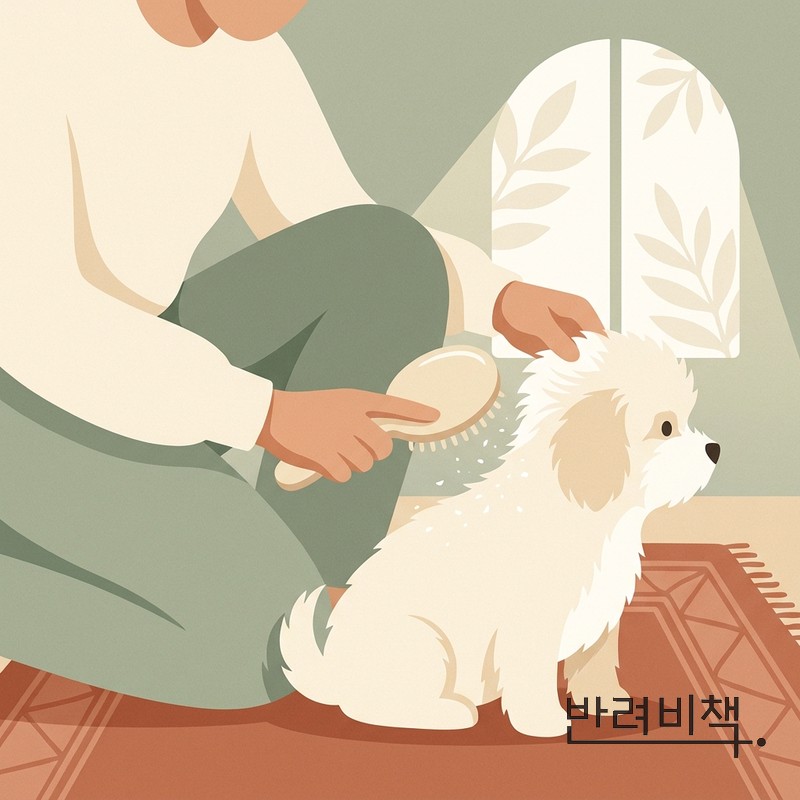 강아지 털 사이 하얀 가루가 생기는 이유 4가지 — 각질·비듬 구분과 피부 장벽 관리