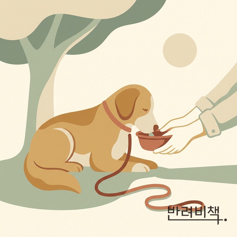 강아지 여름 산책 그늘 휴식 물 급여 dog summer walk shade
