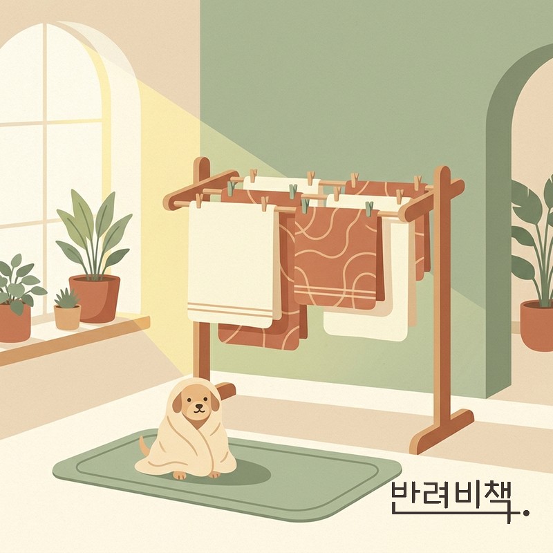 반려견 수건 쉰내 예방 건조 관리 pet towel care