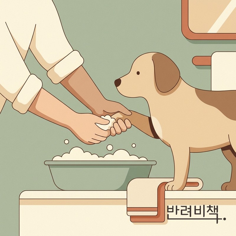 산책 후 강아지 발 씻기 건조 관리